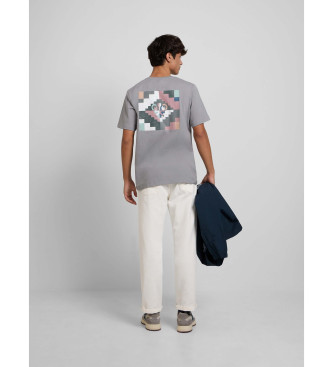 Silbon maglietta grigia con pixel etnici