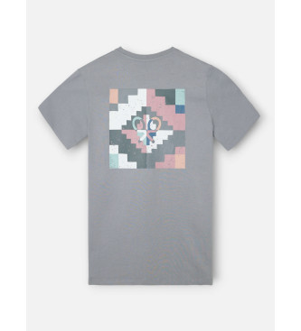 Silbon maglietta grigia con pixel etnici
