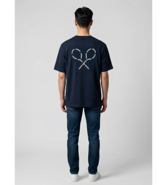 Silbon Majica z napisom raket v mornarsko modri barvi