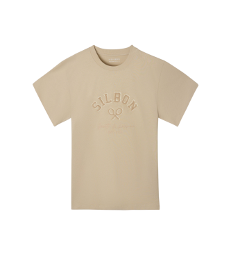 Silbon Relaxed fit leisure beige T-shirt