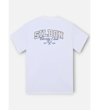 Silbon Relaxed fit sport college t-shirt hvid