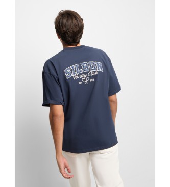 Silbon Relaxed fit sport college navy t-shirt
