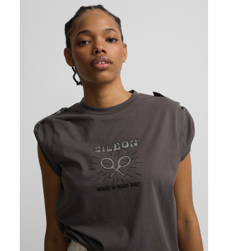 Silbon Roll out have a nice day t-shirt noir