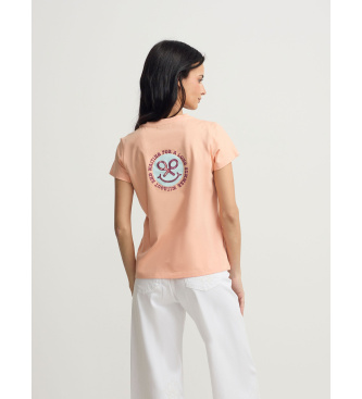 Silbon Smile T-shirt orange print