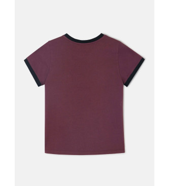 Silbon T-shirt de gola redonda bordeaux