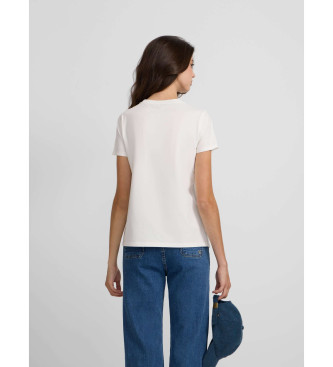 Silbon T-shirt de raquete axadrezada branca