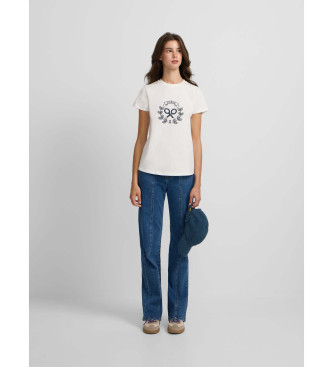 Silbon T-shirt de raquete axadrezada branca