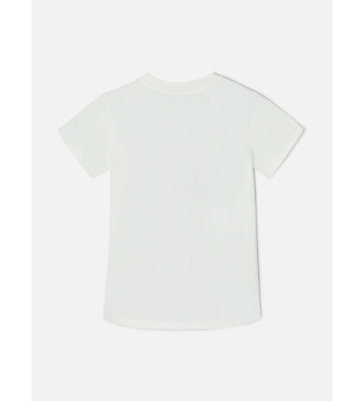 Silbon T-shirt de raquete axadrezada branca