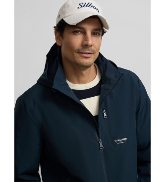 Silbon Technical windbreaker navy hood