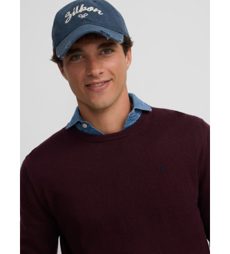 Silbon Classic burgundy crew neck jumper