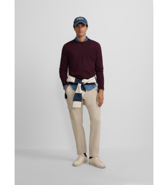 Silbon Classic burgundy crew neck jumper