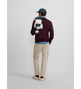 Silbon Classic burgundy crew neck jumper