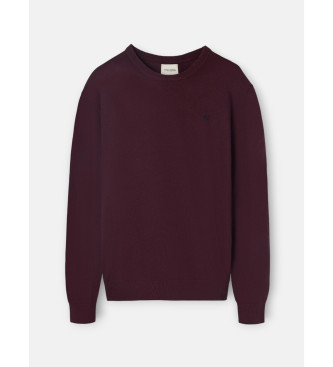 Silbon Classic burgundy crew neck jumper