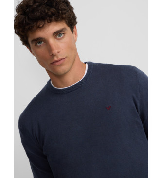 Silbon Classic navy crew neck jumper