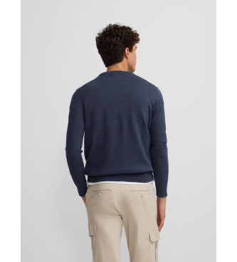 Silbon Classic navy crew neck jumper