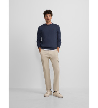Silbon Classic navy crew neck jumper