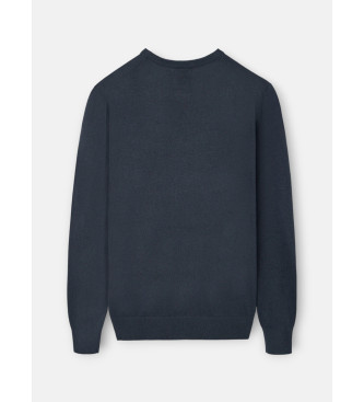 Silbon Classic navy crew neck jumper