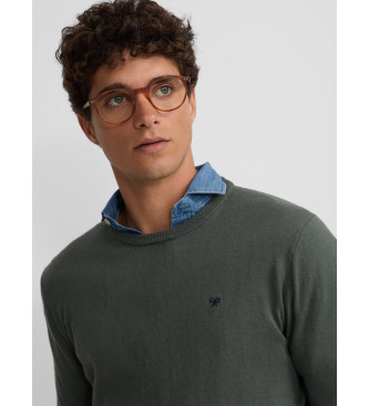 Silbon Classic crew neck jumper green