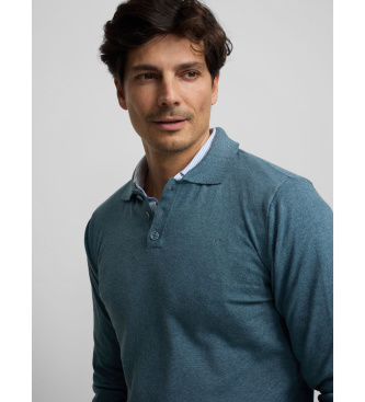 Silbon Blue polo neck jumper