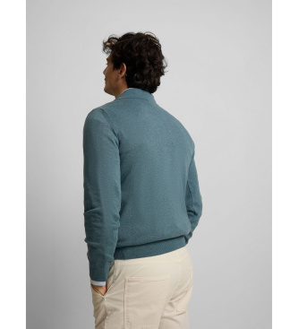 Silbon Blue polo neck jumper