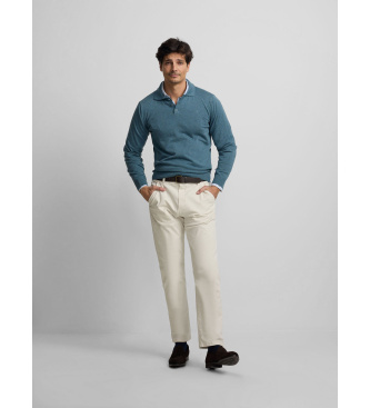 Silbon Blue polo neck jumper