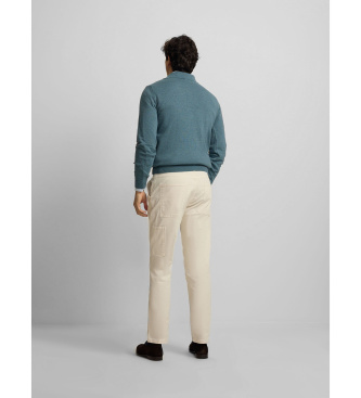 Silbon Blue polo neck jumper