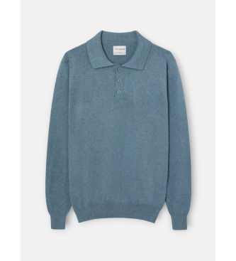 Silbon Blue polo neck jumper