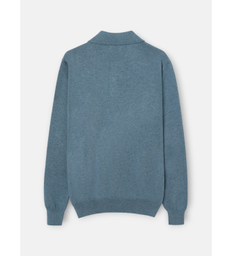 Silbon Blue polo neck jumper