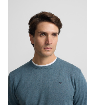 Silbon Plain blue crew neck jumper