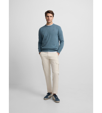Silbon Plain blue crew neck jumper