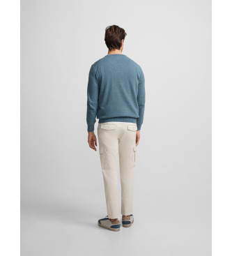 Silbon Plain blue crew neck jumper