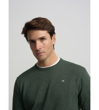 Silbon Plain green box-collared jumper