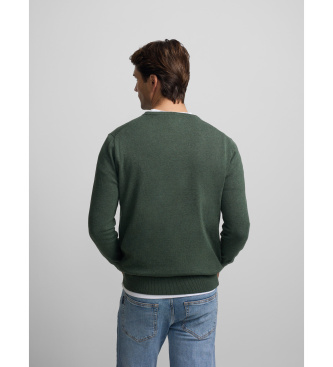 Silbon Plain green box-collared jumper