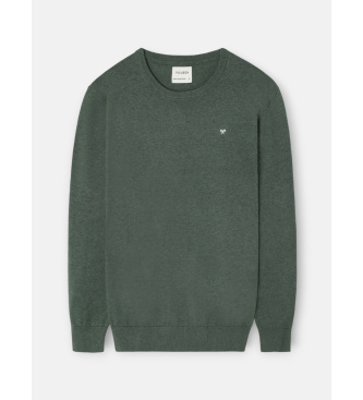 Silbon Plain green box-collared jumper