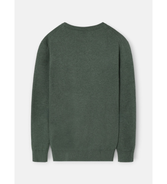Silbon Plain green box-collared jumper