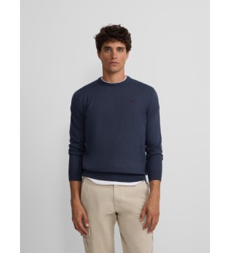 Silbon Classic navy crew neck jumper