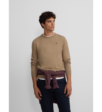 Silbon Classic beige crew neck jumper