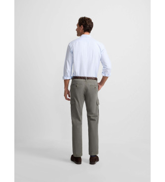 Silbon Casualowe spodnie cargo w kolorze zielonym