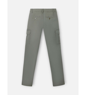Silbon Casualowe spodnie cargo w kolorze zielonym