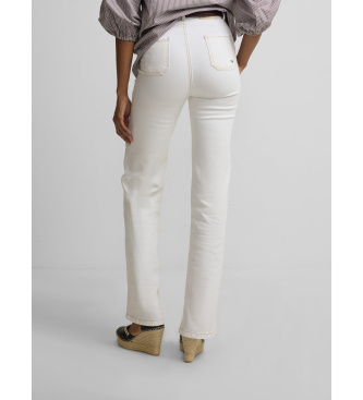 Silbon Cal�as de ganga brancas com fivelas