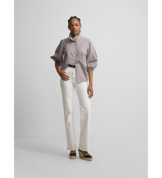 Silbon Cal�as de ganga brancas com fivelas