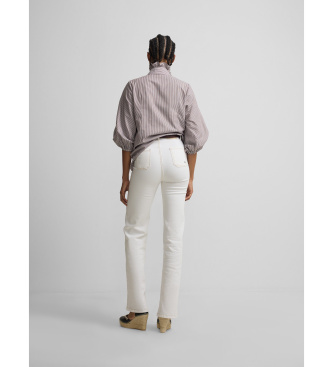 Silbon Cal�as de ganga brancas com fivelas