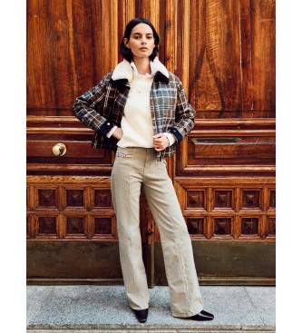 Silbon Calas direitas com pormenor de fivela bege