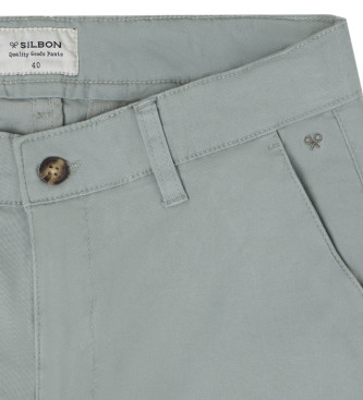 Silbon Pantaln sport chino casual verde