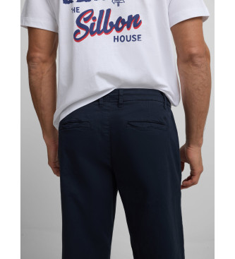 Silbon Sport casual jogger trousers navy