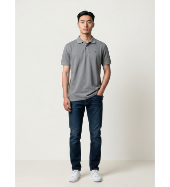 Silbon Klasična navadna siva polo majica