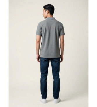 Silbon Klasična navadna siva polo majica