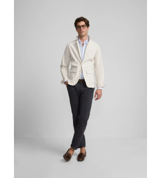 Silbon Beigefarbener lssiger Semi-Blazer