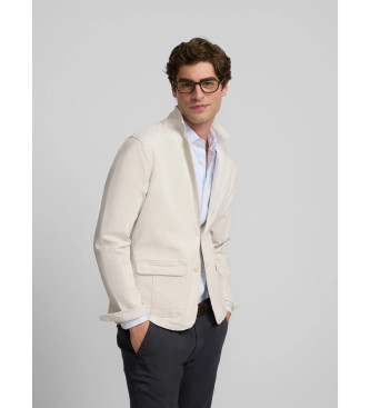 Silbon Beigefarbener lssiger Semi-Blazer