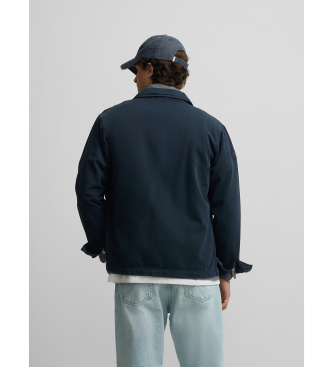 Silbon Navy patched overshirt